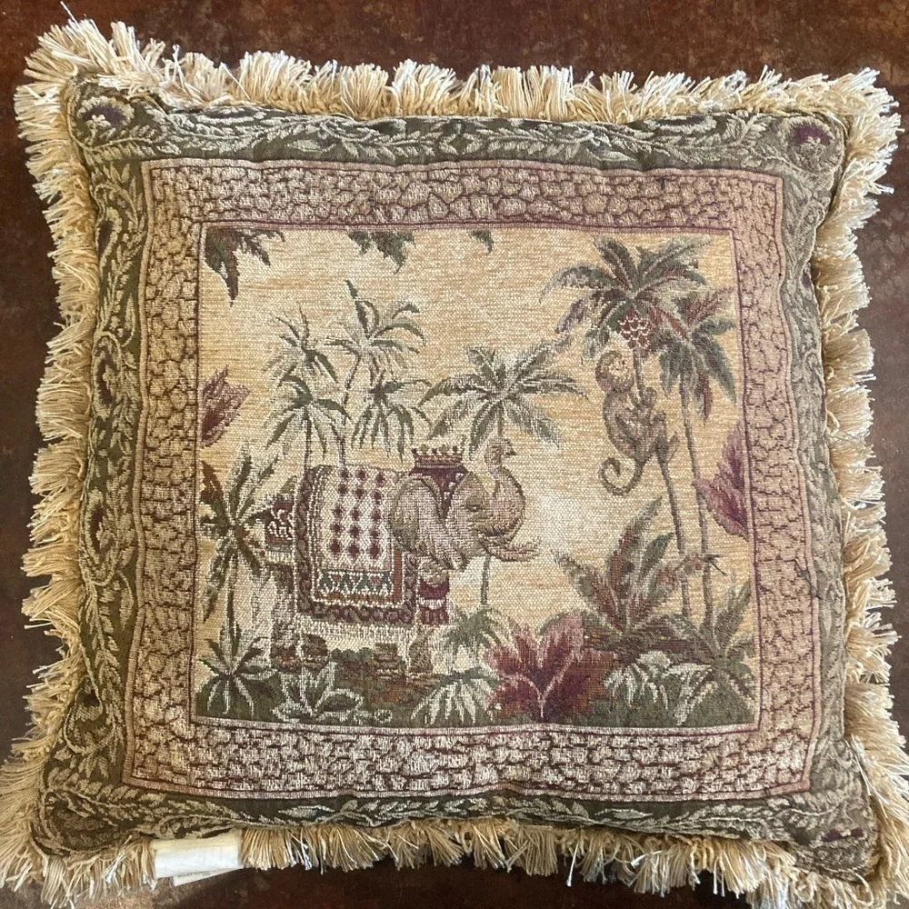 The Royal Elephant European Tapestry  Pillow. Good Condition